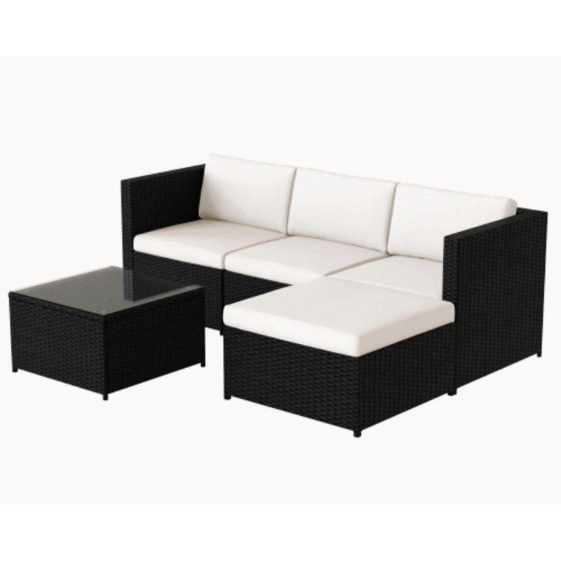 3PCS Garden Corner Sofa Rattan Garden Furniture Patio Set