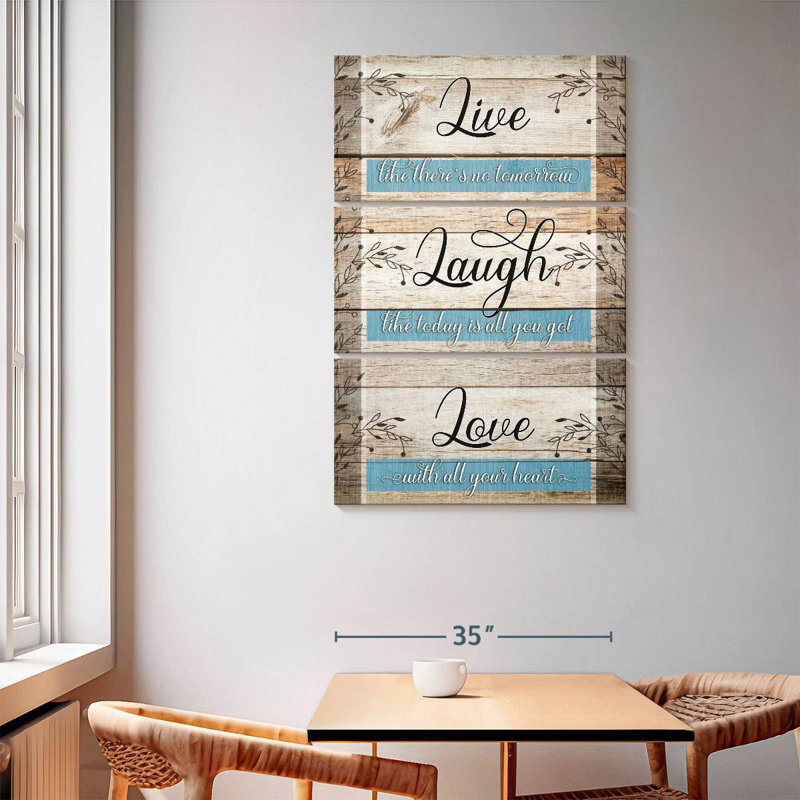 Citation inspirante «Tergel Live Laugh Love», H 65 po x l 42 po