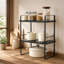 Étagère de rangement noire à double couche extensible, étagère de comptoir empilable, idéale pour les cuisines, les salles de bain, les bureaux et les garde-manger.