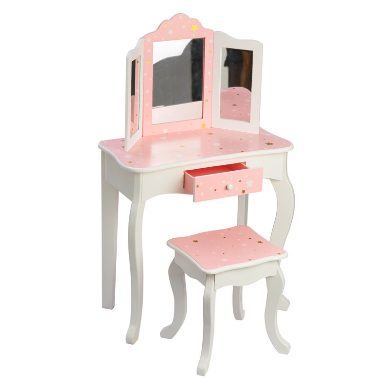 Fashion Prints Kids Vanity Set with Mirror