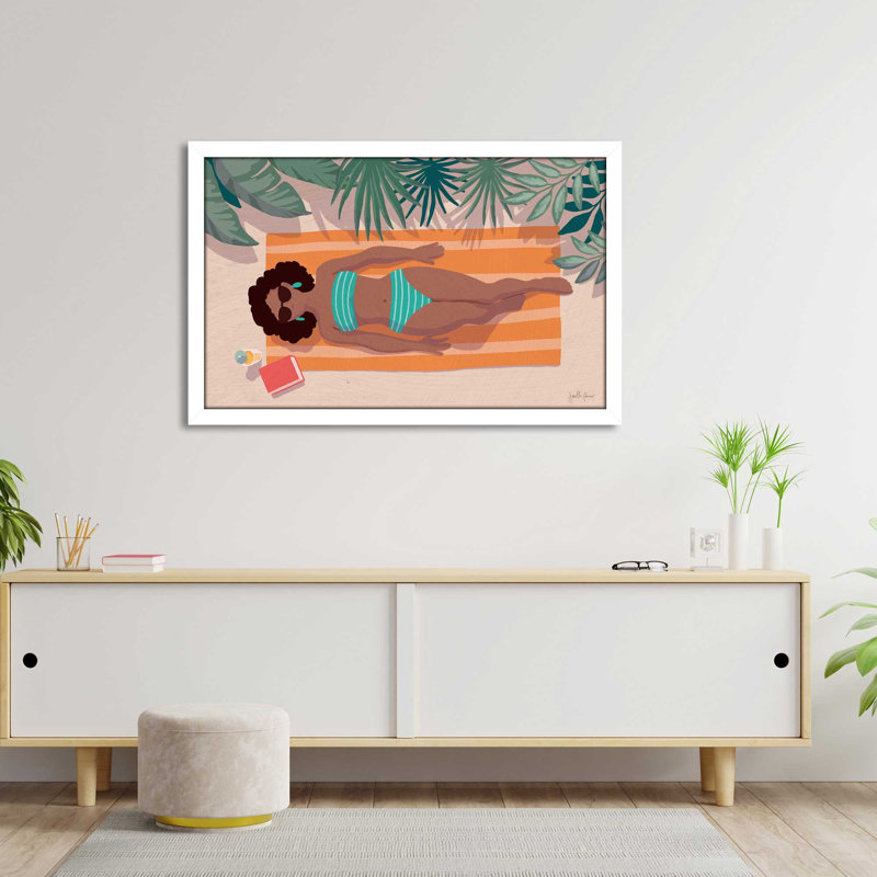 706-6218 Beach Babes III - Peinture, L 27,5 po x H 21,5 po, Cadre blanc