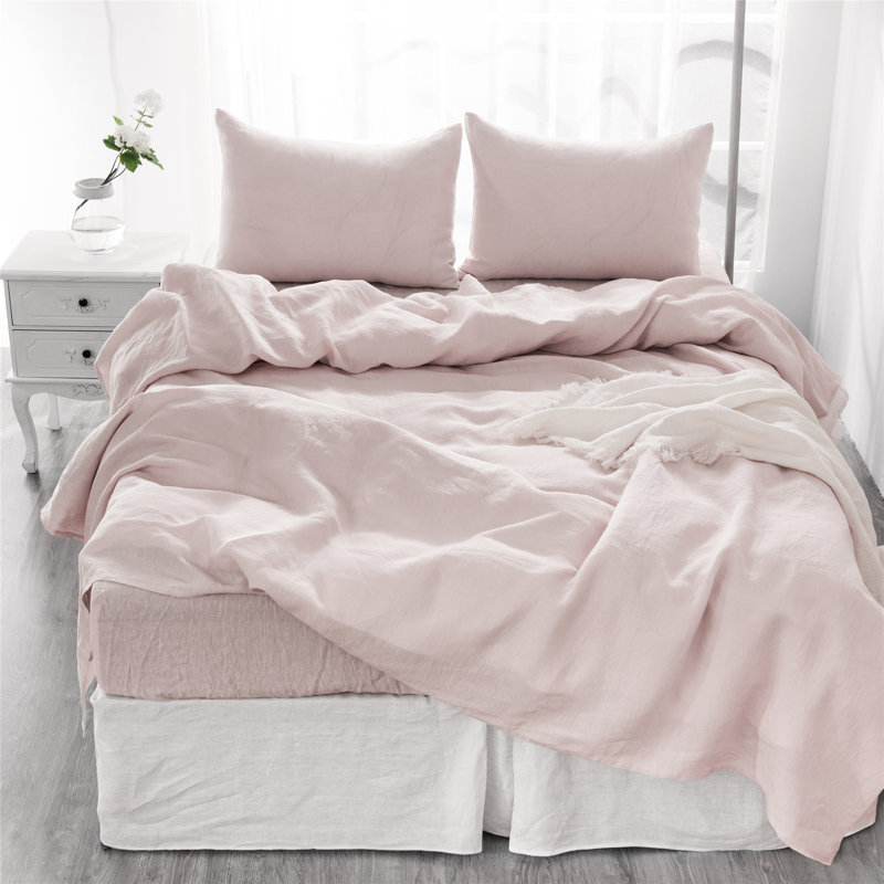 Cal-King Sheet Set Bed Set 4 Pc, Bedding Sheets & Pillowcases, Bed in a Bag, Pink
