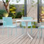 Holiday - Fauteuil empilable moderne en plastique 4 pièces pour une utilisation intérieure / extérieure - Dossier ergonomique à lattes, matériau PP toutes saisons, bleu ciel clair - patio, balcon, café-131517297