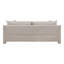 Canapé Evany avec 4 coussins décoratifs, pieds rembourrés, chenille taupe