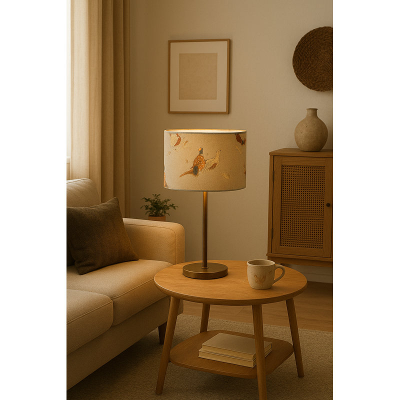 Cotton Drum Lamp Shade ( Screw On ) in Natural, 23cm H x 35cm W x 35cm D