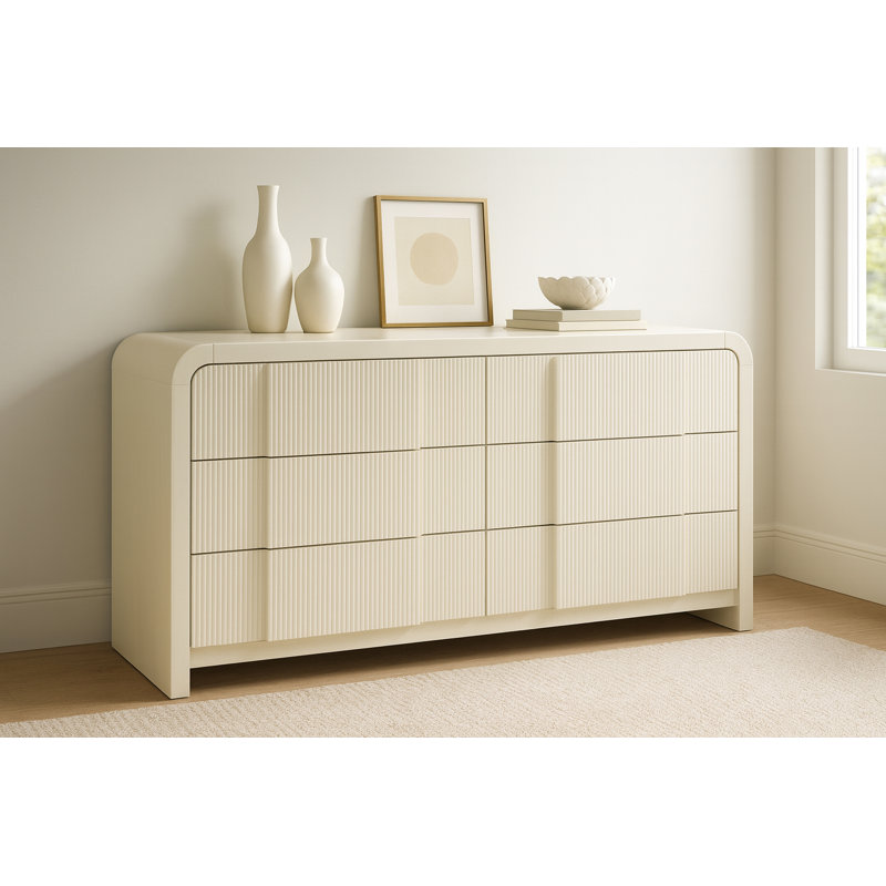 Ishaque 60'' W 6 - Drawer Dresser, Cream