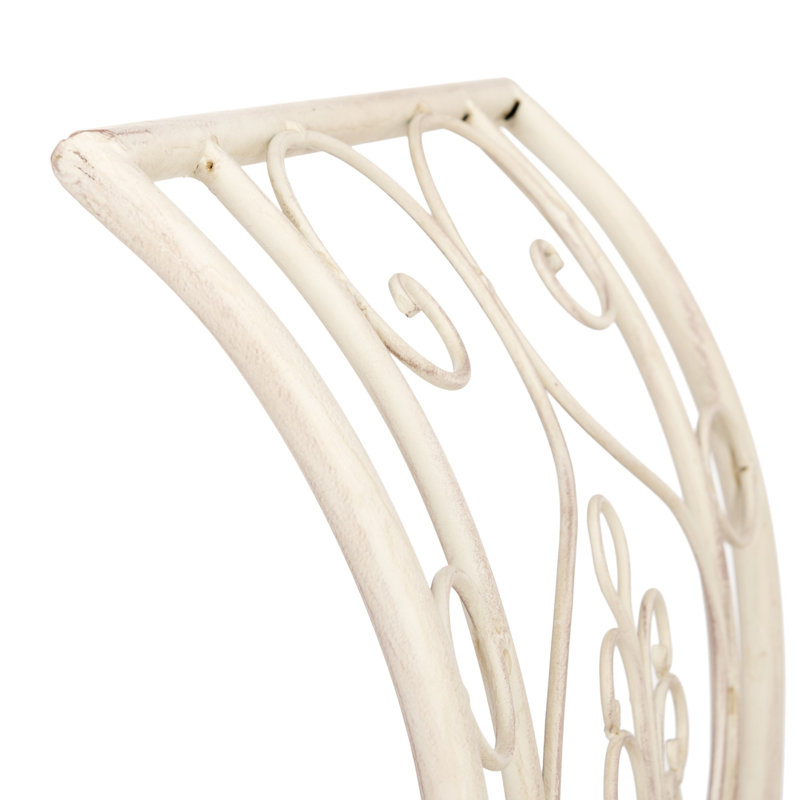 Banc de jardin en métal Geddes, Blanc cassé