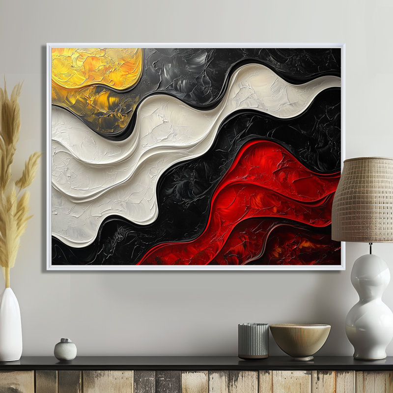 Westrick - Abstract Canvas Art Print, 12" H x 20" W, Impression encadrée flottante, Blanc