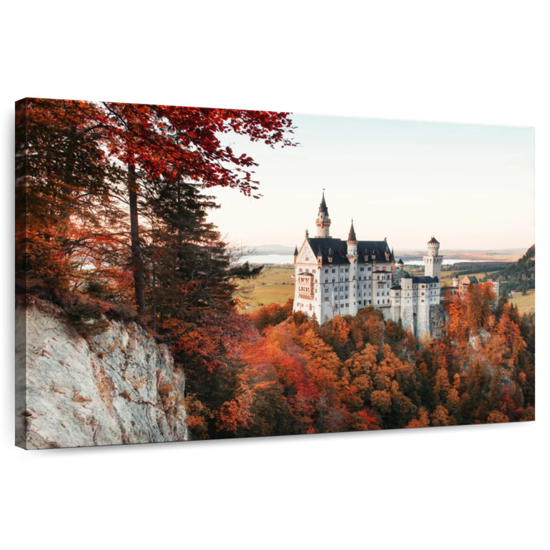 Lilie en automne au château de Neuschwanstein, H 20 po x l 30 po