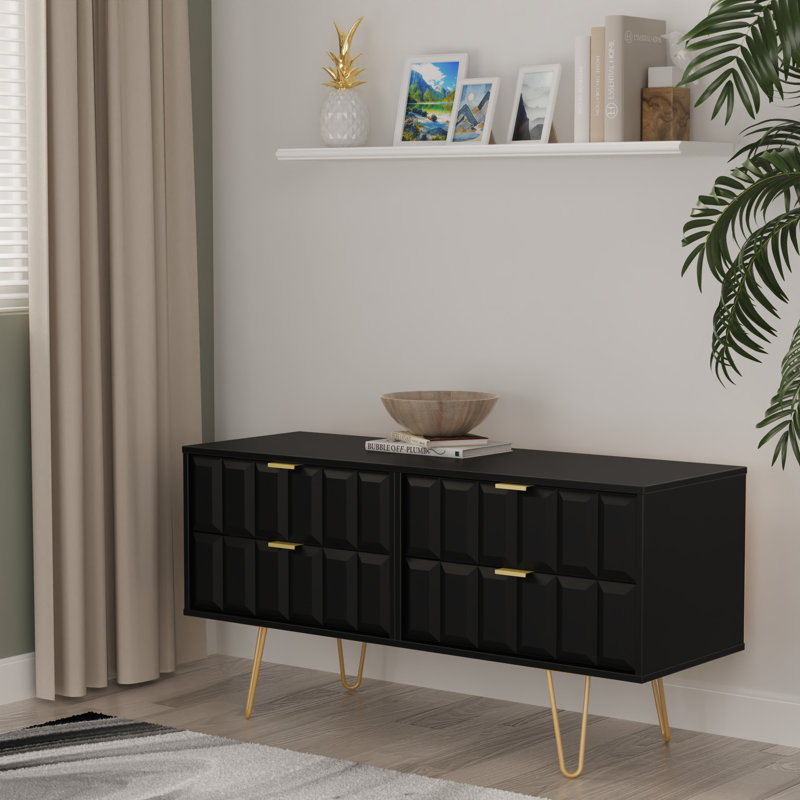 115 cm W Chest of 4 Drawers