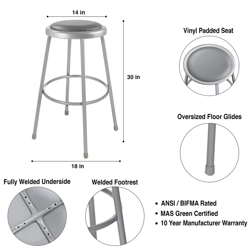Tabouret Parvej, Gris