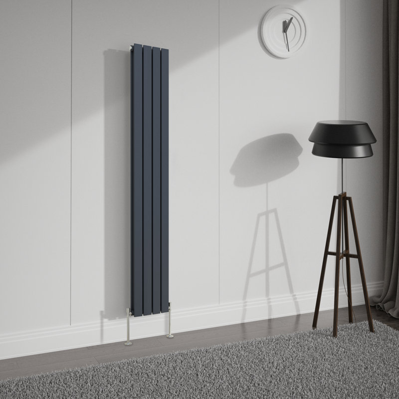 Shonna Vertical Double Flat Panel Radiator, Anthracite, 180cm H x 27.2cm W