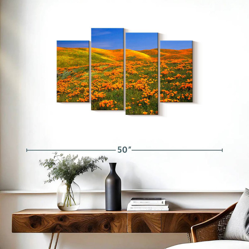 Coquelicots dorés d'Alvord, Californie, H 22 po x l 36 po