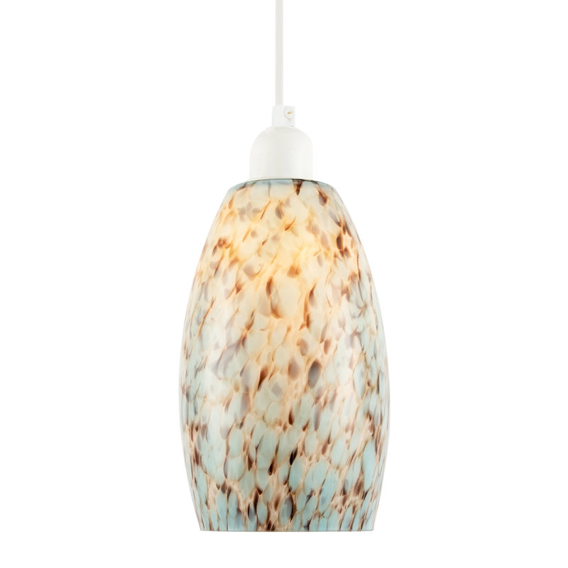 20cm H Glass Round Lamp Shade ( Slip-On ) in Blue