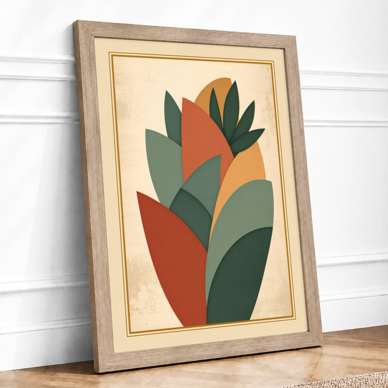 Layered Forms Botanical - Framed Print, Oak, A4 - 29.7 x 21.0 cm