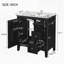 Meuble-lavabo 30 po avec lavabo en céramique, 3 tiroirs noir-17079958