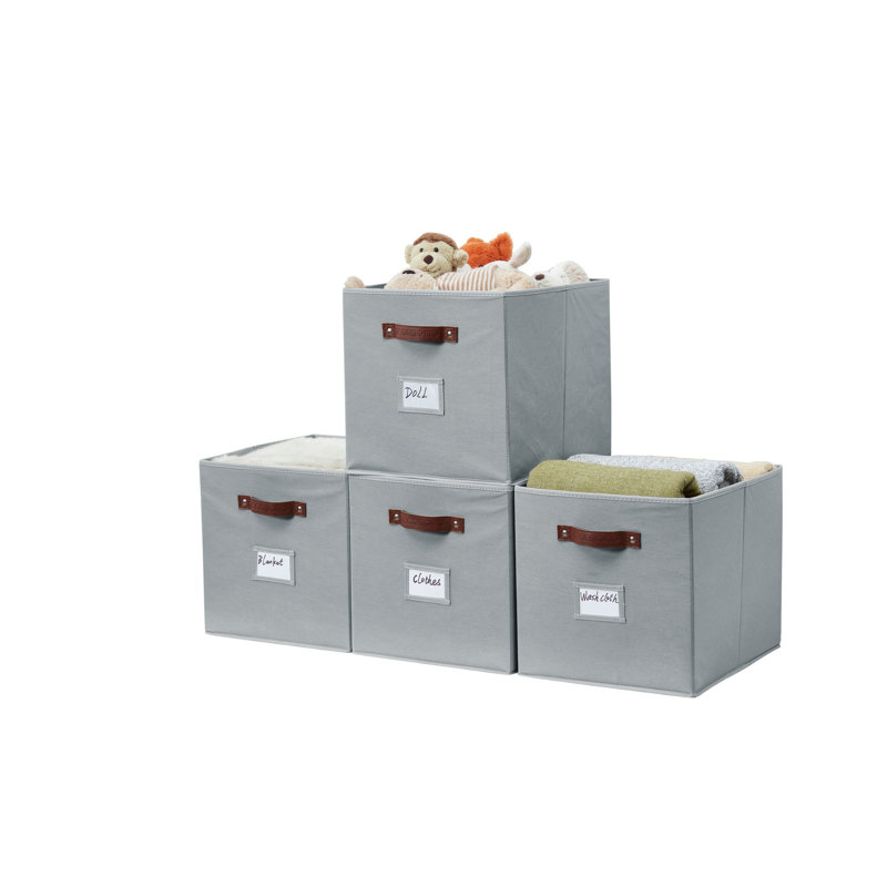 Fabric Storage Bin Set, Gray