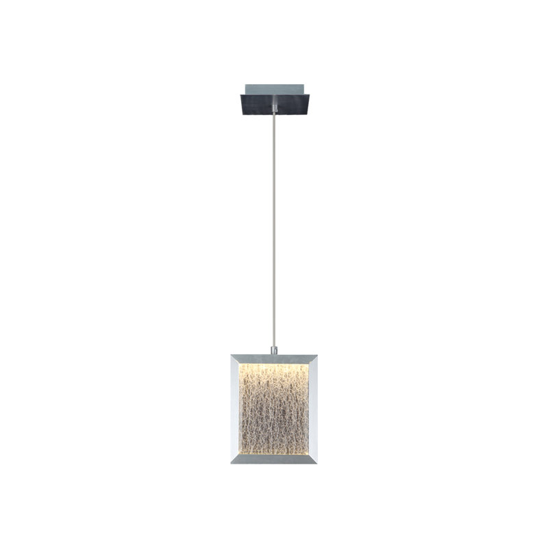 Luminaire carré/rectangulaire simple 1 lumières Robinette, Aluminium brossé
