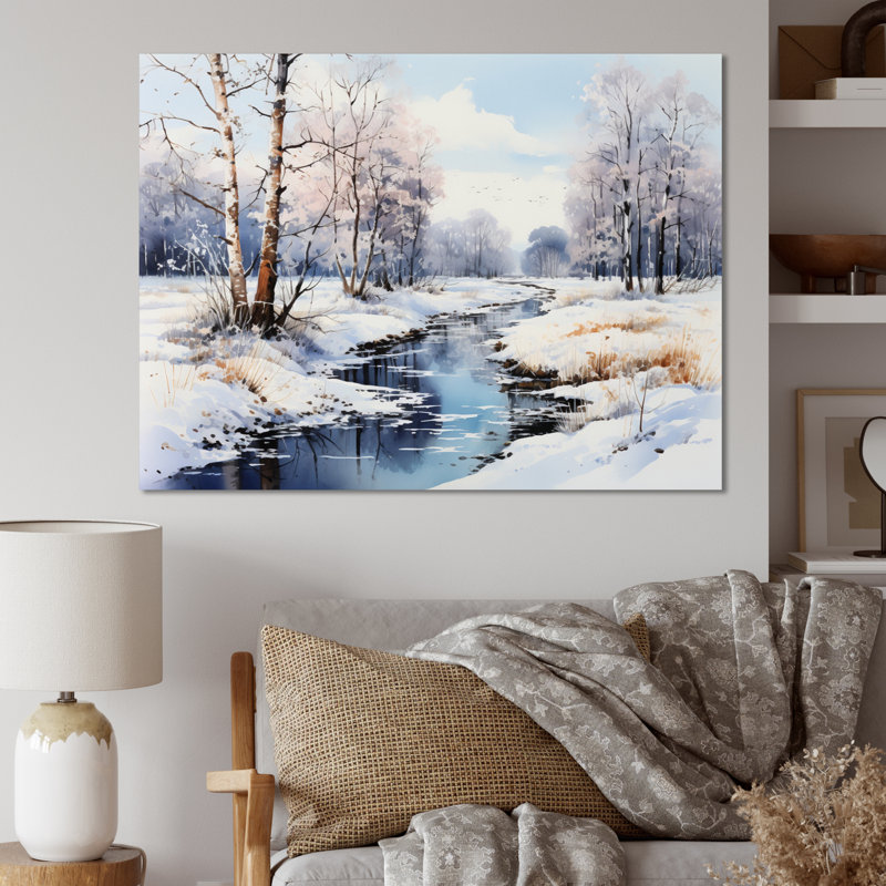 Snow River Wonderland II - impression, Toile tendue, H 12 po x l 20 po x P 1 po