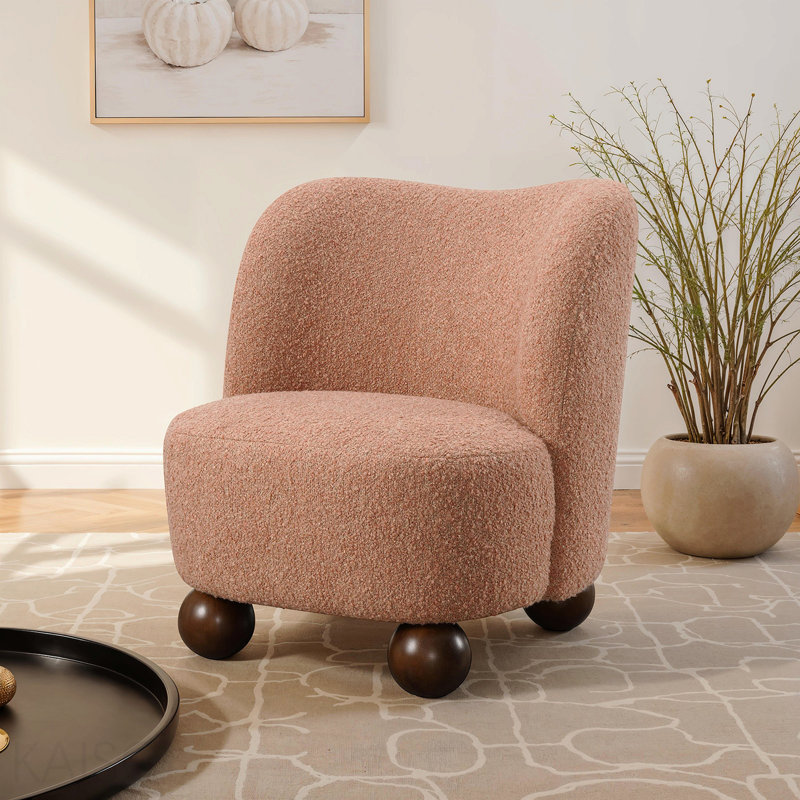 Fauteuil d'appoint 1pc, Pink, Dark Brown