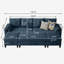 Canapé modulaire en U de 100,79 po de largeur avec lit-couchette et repose-pieds long avec table basse-528473461