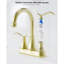 Luminaire de salle de bain 360 degrés High-Arc en or brossé avec double levier, ensemble central 4 po, bonde escamotable