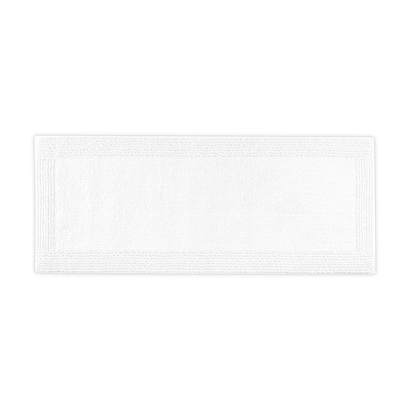 Tapis 100% coton 24 po x 60 po blanc réversible 3000 g / m² - et durable, facile à entretenir