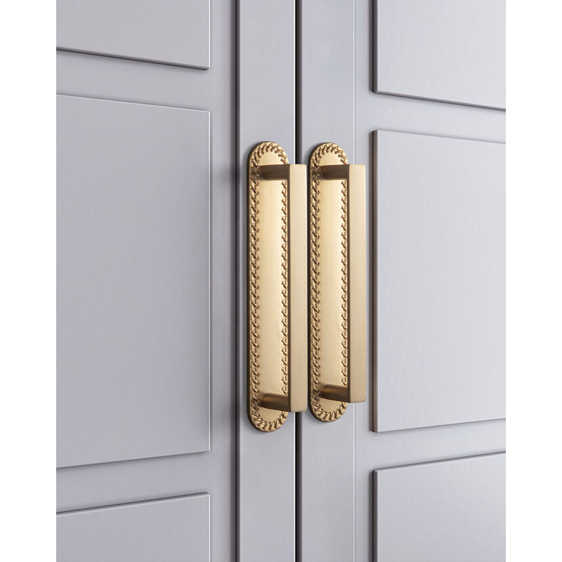 Poignée de bar classique avec contre-plaque (G016), 5", Bronze champagne