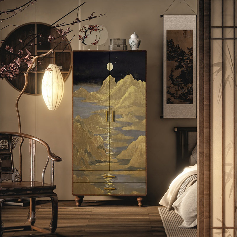 Garde-robe de luxe légère de style chinois, Brun