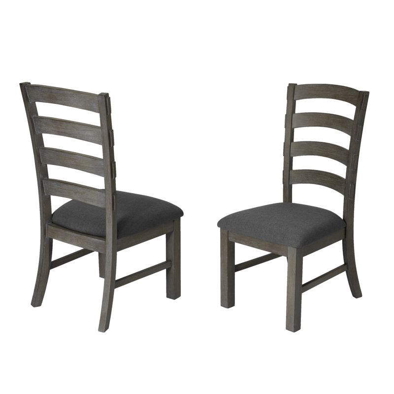 Chaise d’appoint revêtue d’échelle rembourrée Santangelo, Gris