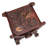  Handmade Baroque Peru Tooled Leather And Wood Stool