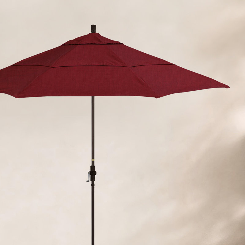 Parasol de marché Broadmeade octogonal Sunbrella, Stone Black, Tissage uni Sunbrella® Spectrum rubis
