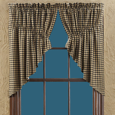 Addie Cotton Checkered Swag Window Valance