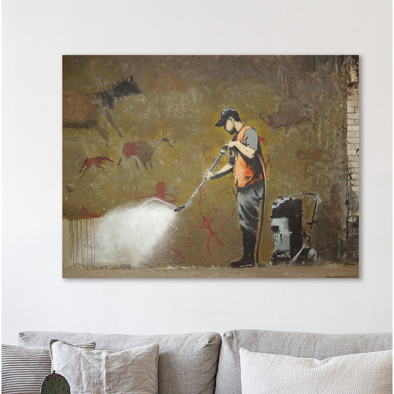 «Get it off the Wall» par Bansky, reproduction d'art graphique sur toile, H 15 po x l 20 po x P 1,5 po