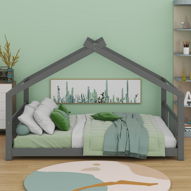 Lit en bois House House, Gris