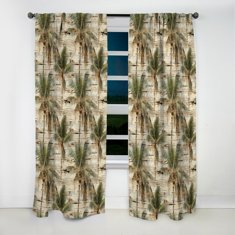 Toile flottante motif tropical - Rideau floral - Rideau occultant floral - 1 panneau, L 52 po x L 95 po