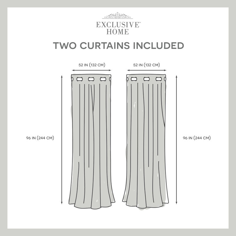 Palni Curtain Pair, Beige, 52"x 96"