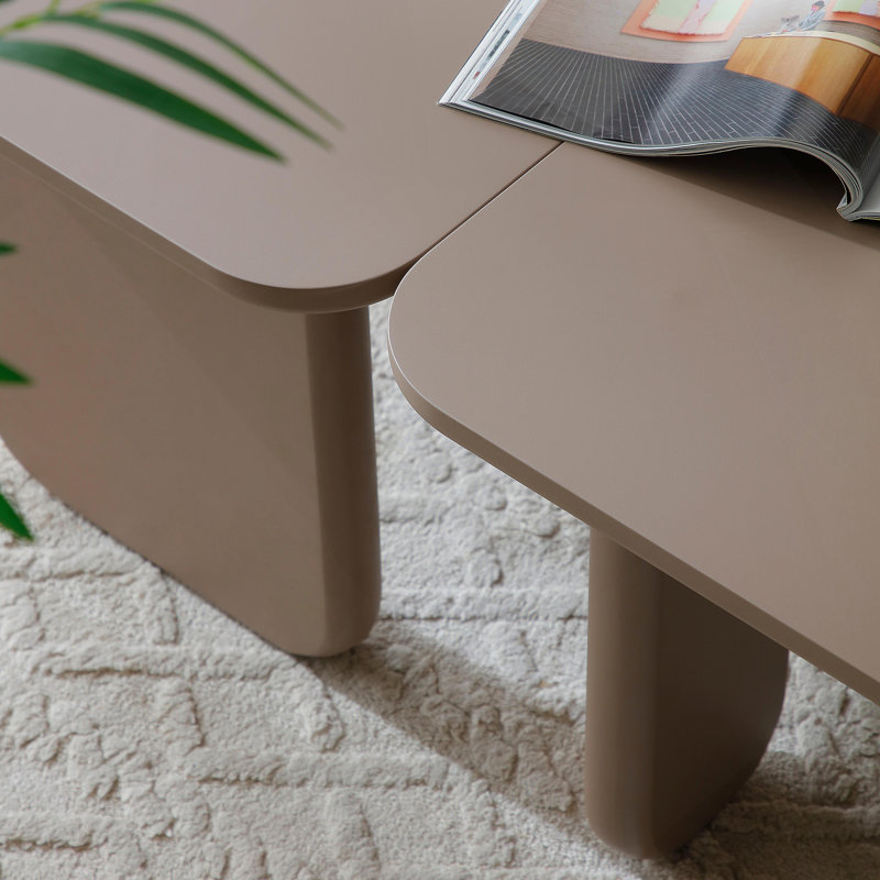 Table basse modulaire 2 pièces, table d'appoint, tables d'angle pour salon, Kaki