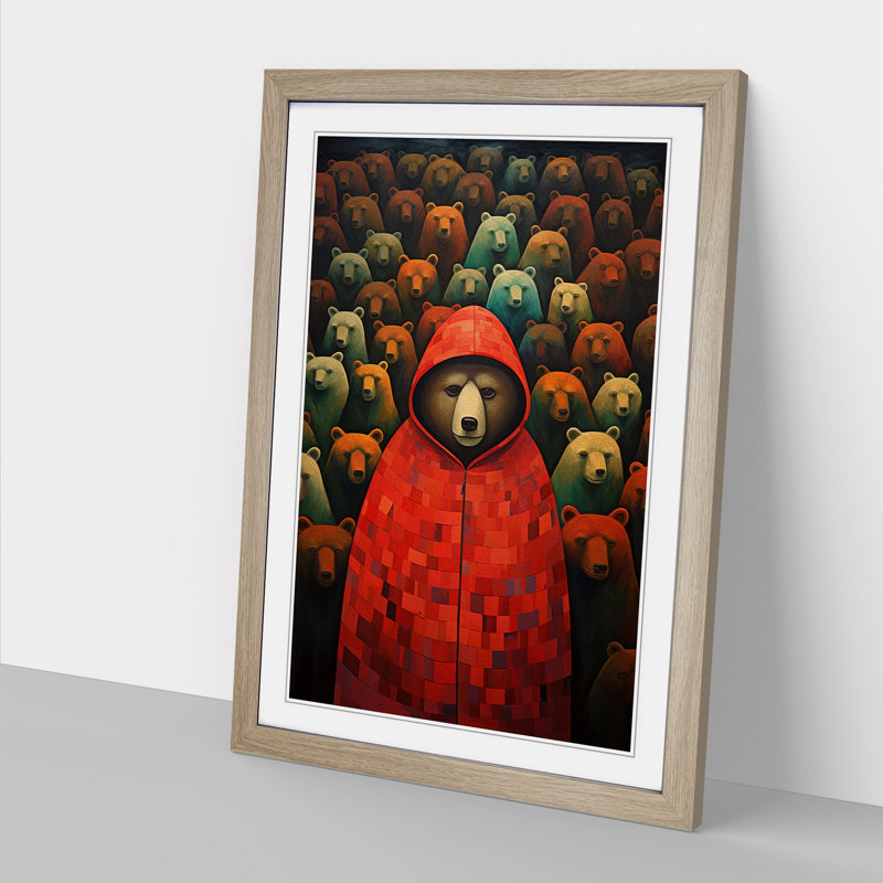 Single Picture Frame Print on Wood, 64cm H x 46cm W, Oak Framed