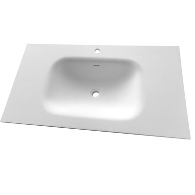 Lavabo de salle de bain en résine solide à surface solide - blanc mat, largeur 21,5 po, durabilité durable, fixation murale ou sur comptoir, lavabo lisse 38,42 lb, installation flexible, teinture, look élégant