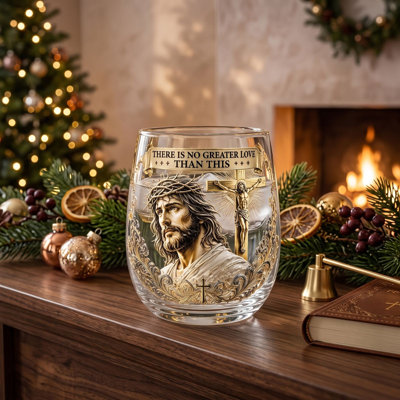 Décorations de Noël Tasse en verre sur le thème de Noël faisant de chaque gorgée une tasse de verre exquise à la lumière du soleil et exsudant un art naturel de 15 oz / 420 ml