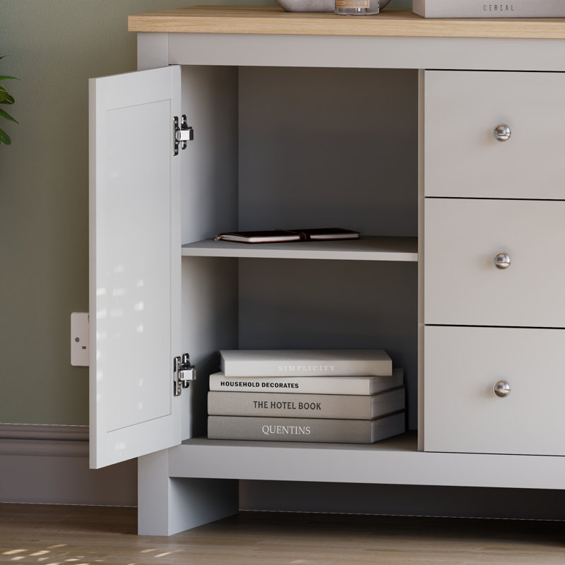 Beacsfield 79Cm W 3 Drawer Sideboard, Grey