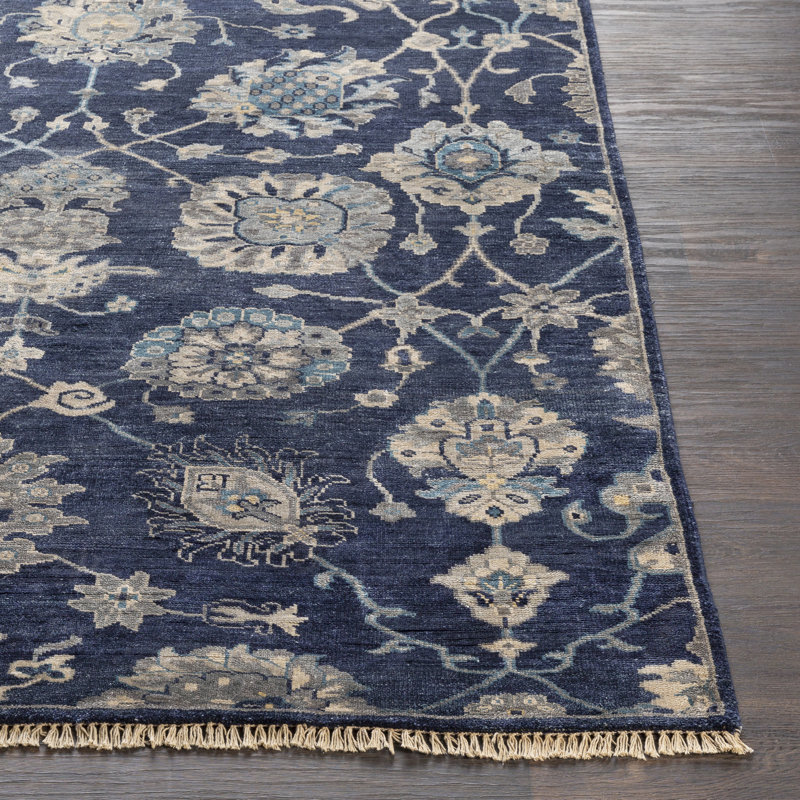 Flyn Viscose Floral Indoor Rug, Rectangle 8' x 10'