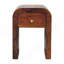 Mini table de chevet châtaignier avec bords arrondis, 1 tiroir, brun