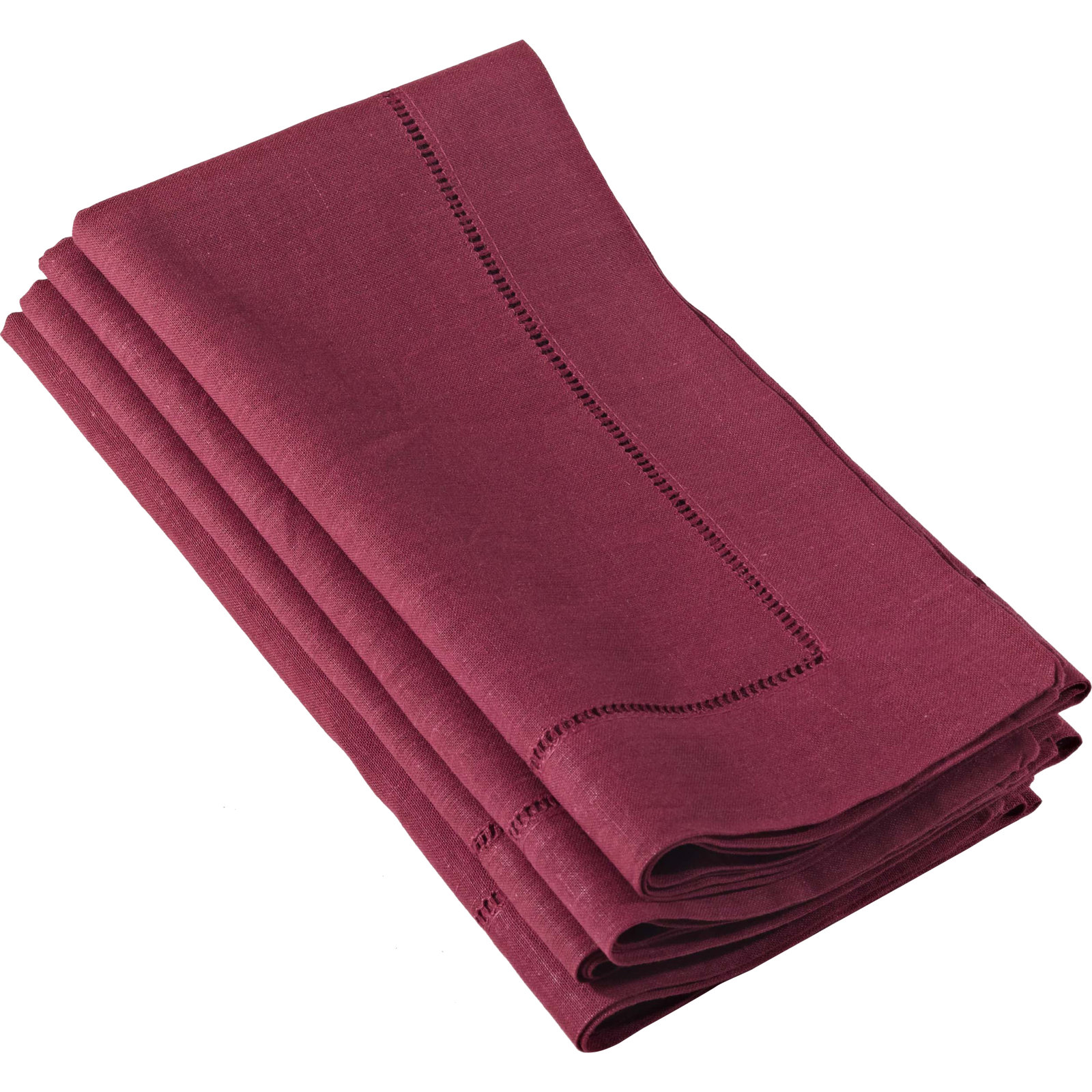 Gelder Reversible Linen Napkin, Burgundy