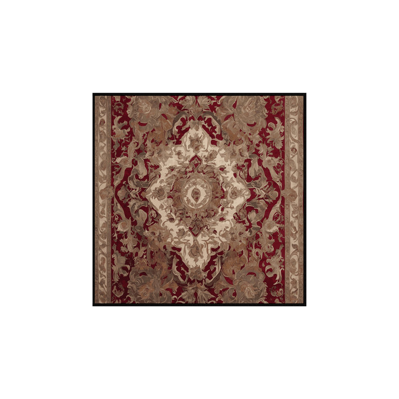 Machine Washable Brown Area Rug, Square 8'