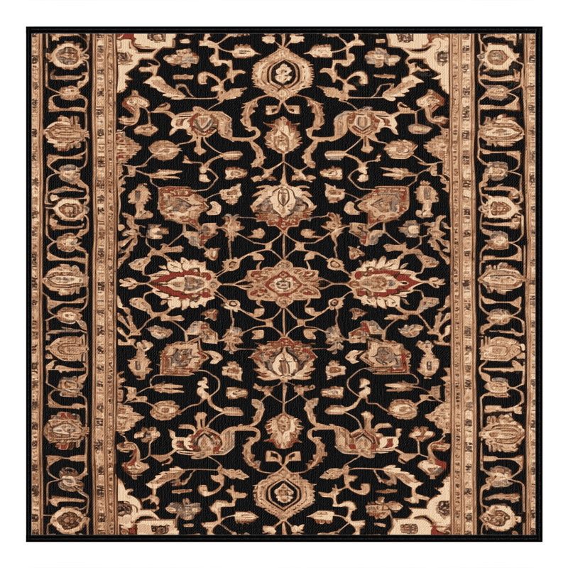 Tapis brun lavable à la machine, Carré 8 pi