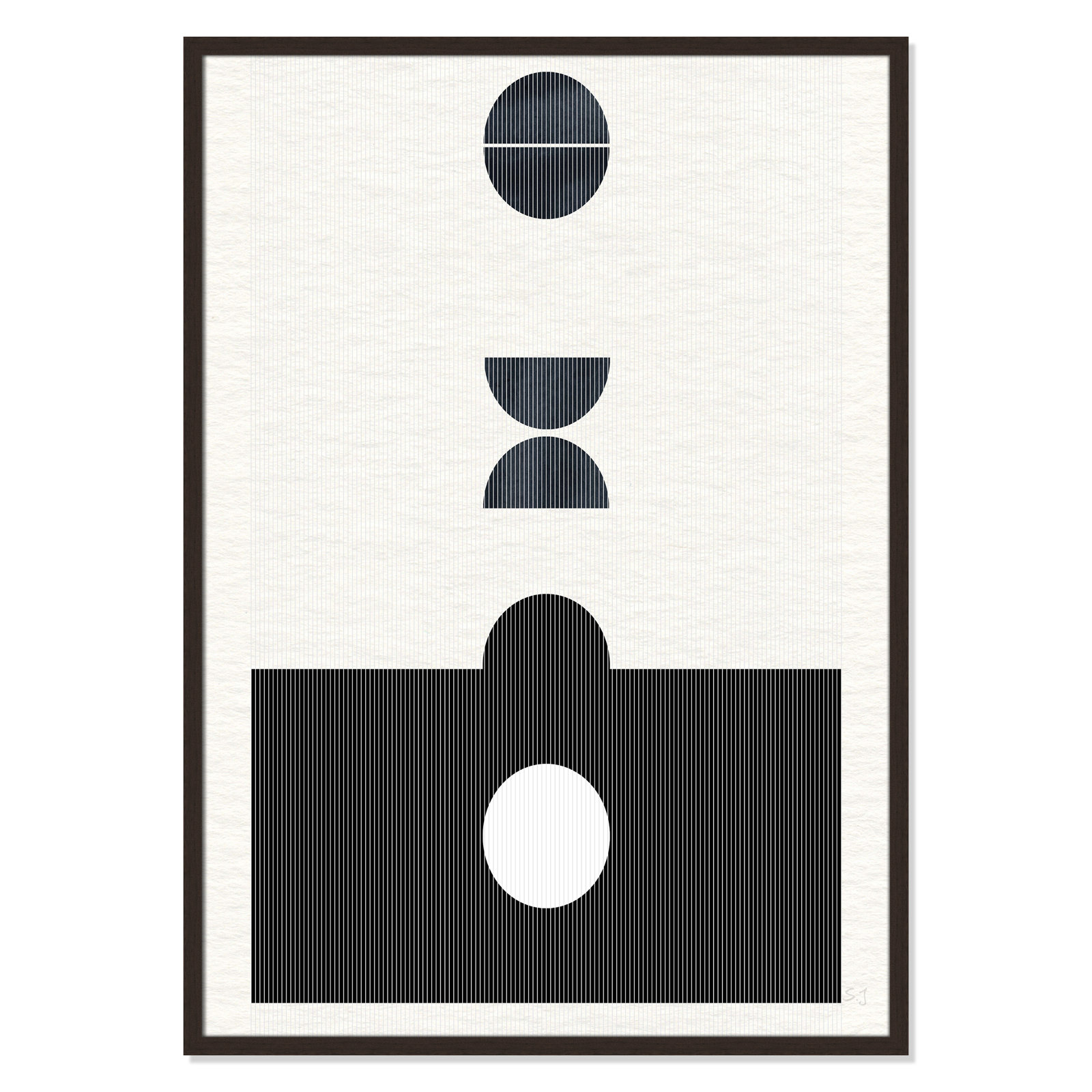 Eclipse I by Susan Jill, 41.5" H x 29.5" W x 0.75" D, Open Grain Walnut Framed