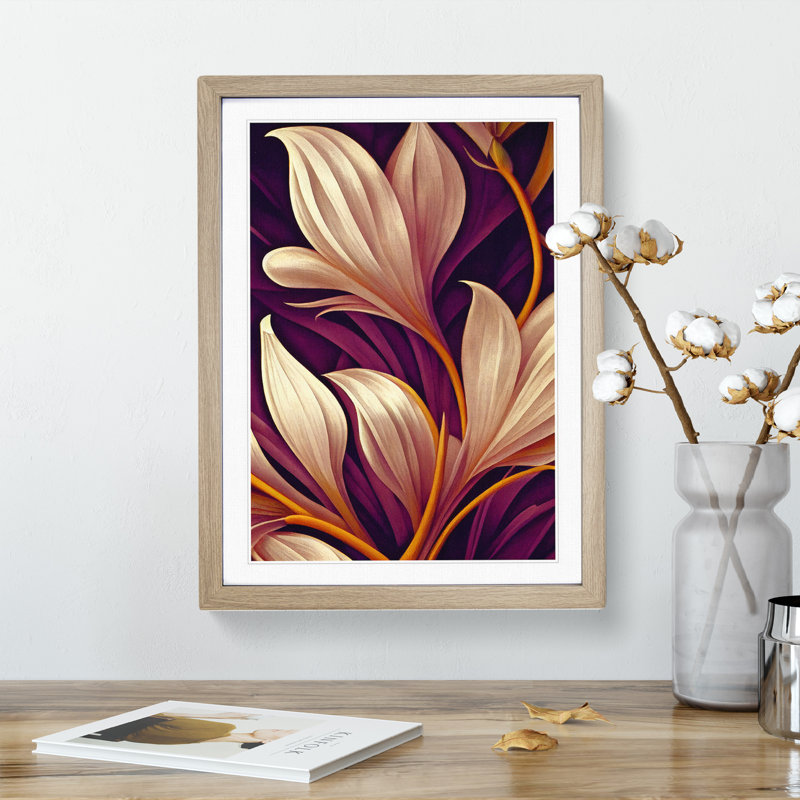 Marvellous Flower - Framed Print, 34cm H x 25cm W x 2cm D, Oak Framed