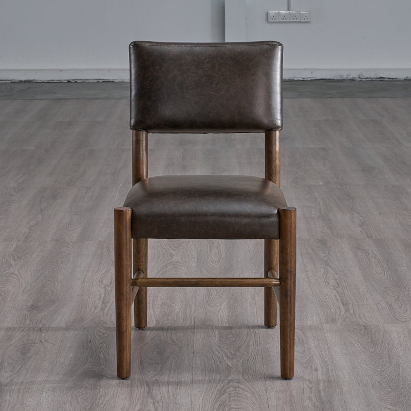 Ensemble de 2 chaises de salle à manger avec structure en bois massif, couleur noyer